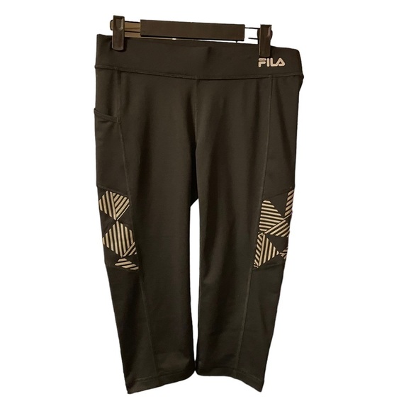FILA WOMENS CROPPED RUNNING LEGGINGS - Picture 1 of 3